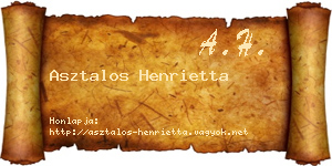 Asztalos Henrietta névjegykártya